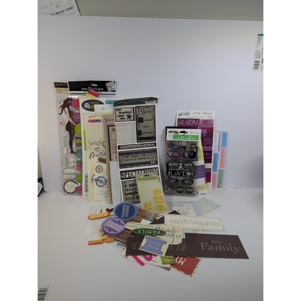 Large Mixed Lot‎ Scrapbook Family Sayings, Expressions & Stickers